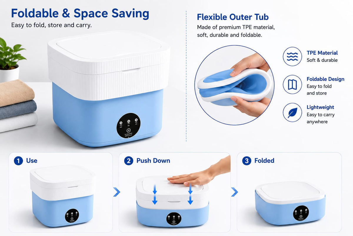 Portable Foldable Mini Washing Machine and Dryer: Your All-in-One Laundry Solution